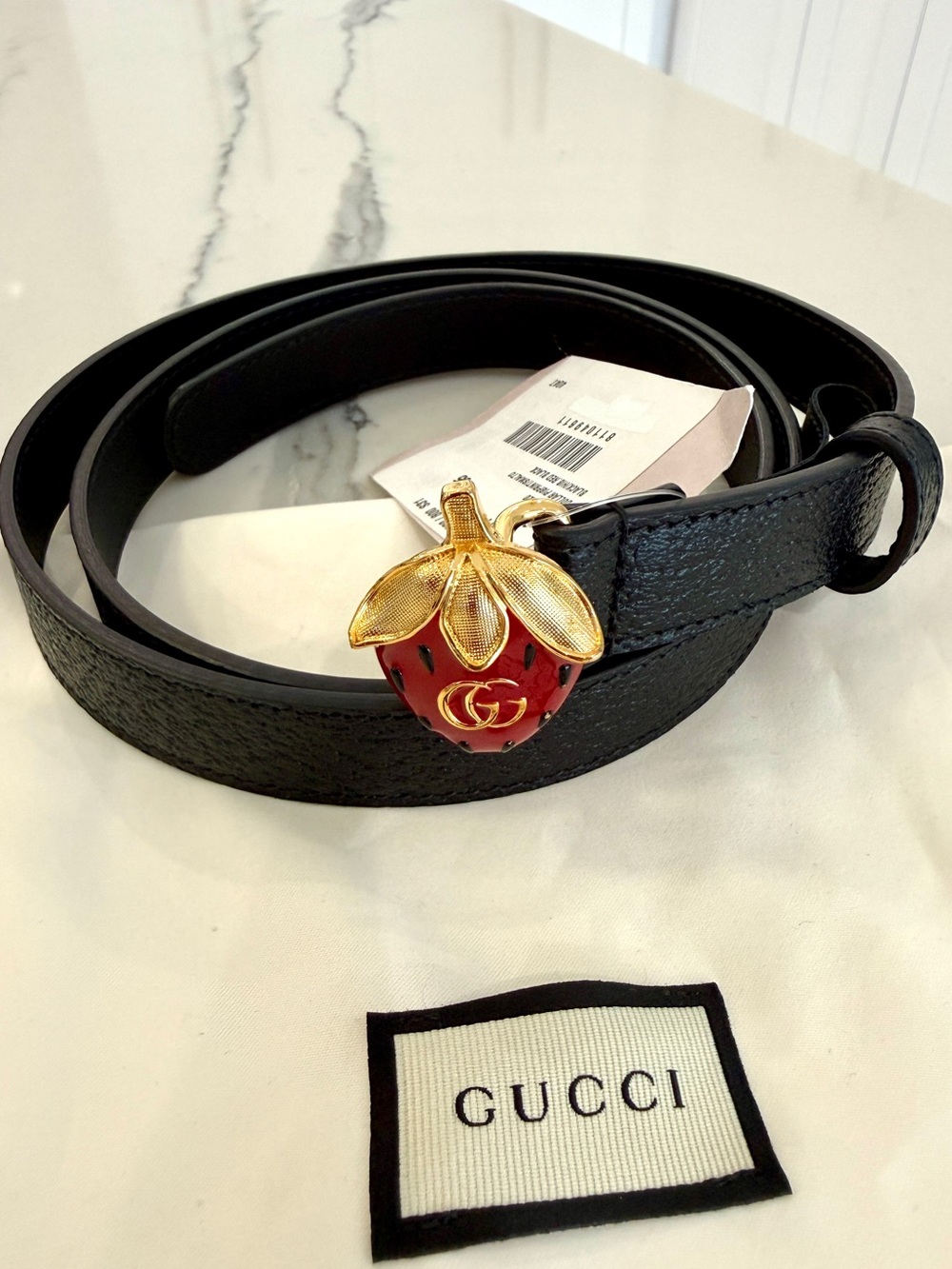 Gucci Strawberry Pendant Belt